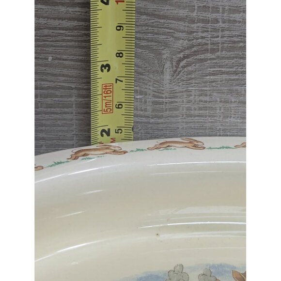 Vintage Signed Barbara Vernon Royal Doulton Bunnykins Oval Dish Riding Bikes - Picture 6 of 8